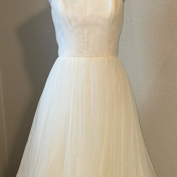 Blue by Enzoani White Sparkle Gabes Tulle Wedding Dress Size 4 - Picture 5 of 15